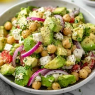 Homemade Chickpea Feta Avocado Salad