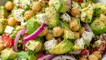 Homemade Chickpea Feta Avocado Salad