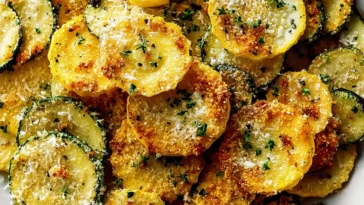 Roasted Summer Squash with Parmesan Garnished