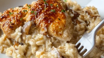 Lazy Day Creamy Chicken & Rice Dinner Casserole