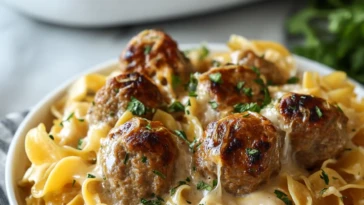 Swedish Meatball Noodle Bake