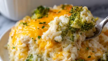 Cheesy Broccoli Chicken and Rice Casserole