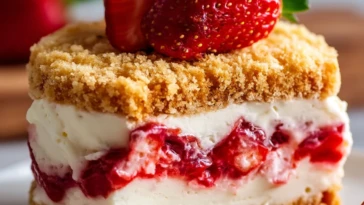 Crispy Strawberry Cheesecake Sandwich