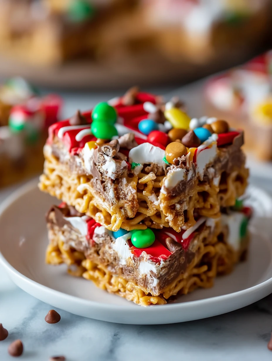 Elf Spaghetti Cookie Bars