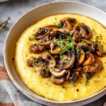 Creamy Garlic Polenta With Mushrooms