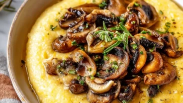Creamy Garlic Polenta With Mushrooms