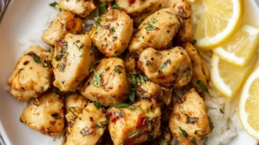 Lemon Garlic Chicken Bites