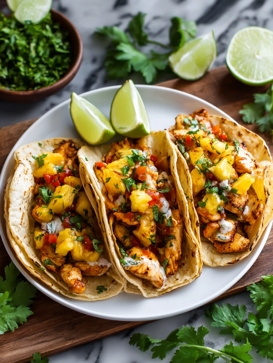 One Pan Chicken and Pineapple Tacos