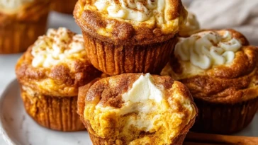Pumpkin Cheesecake Muffins