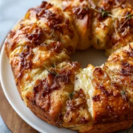 Caramelized Onion & Gruyère Stuffed Bread Wreath