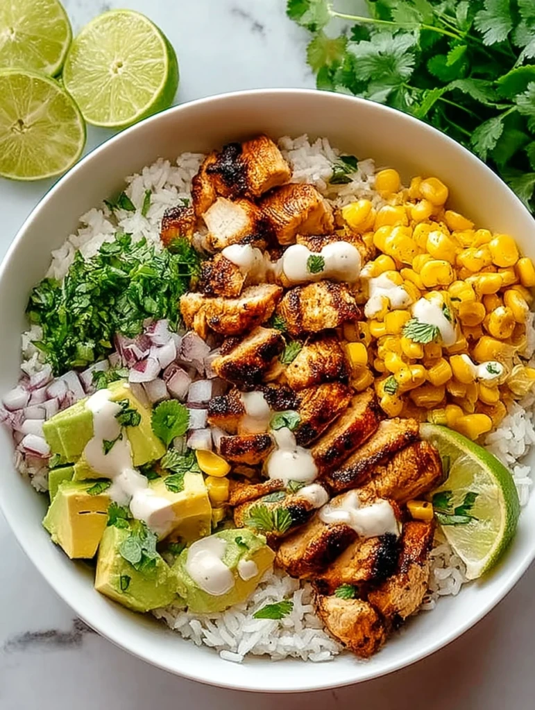 Effortless Street Corn Chicken Rice Bowl