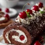 Elegant Black Forest Cake Roll