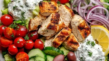 Greek Chicken Salad with Tzatziki