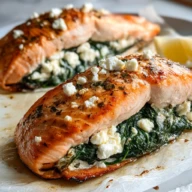 Spinach and Feta Stuffed Salmon