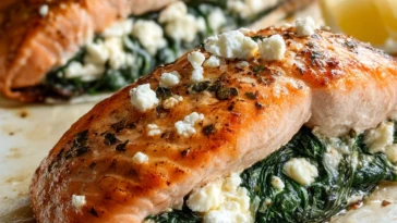 Spinach and Feta Stuffed Salmon