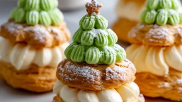 Christmas Tree Cream Puffs