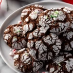Holiday Chocolate Peppermint Crinkle Cookies