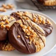 Chocolate Dipped Toffee Cookies
