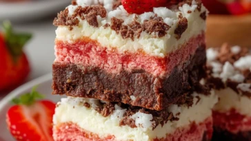 Strawberry Crunch Brownie Bars