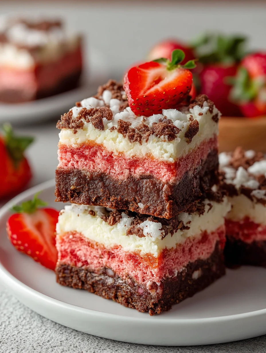 Strawberry Crunch Brownie Bars