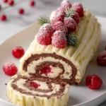 White Chocolate Raspberry Yule Log
