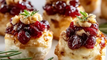 Brie Bites with Cranberry Crunch