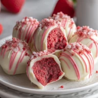 Strawberry Velvet Cheesecake Truffle Bites