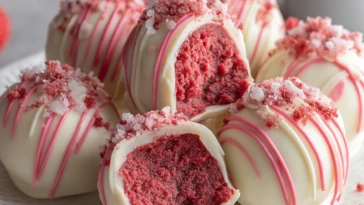 Strawberry Velvet Cheesecake Truffle Bites