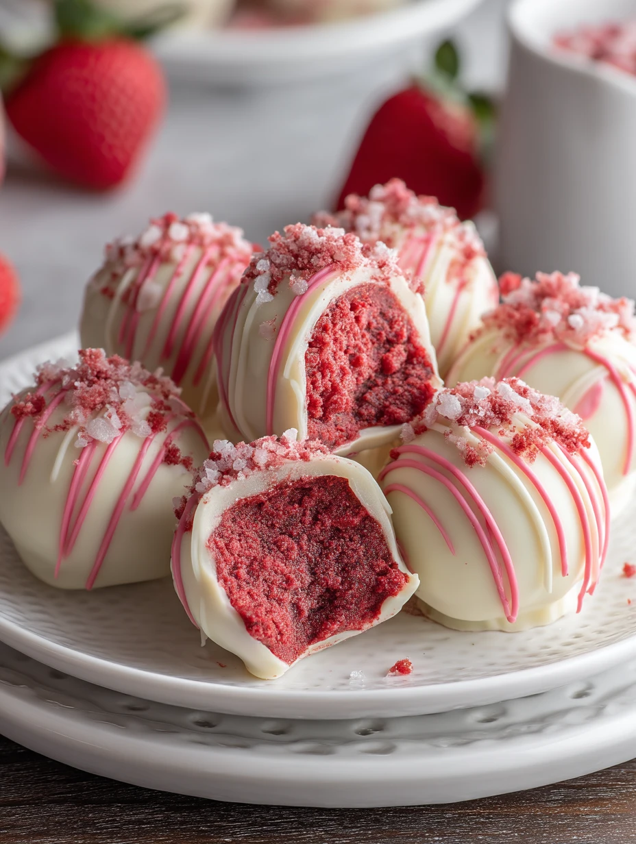 Strawberry Velvet Cheesecake Truffle Bites