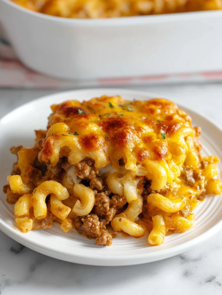 Cheesy Beef and Macaroni Casserole