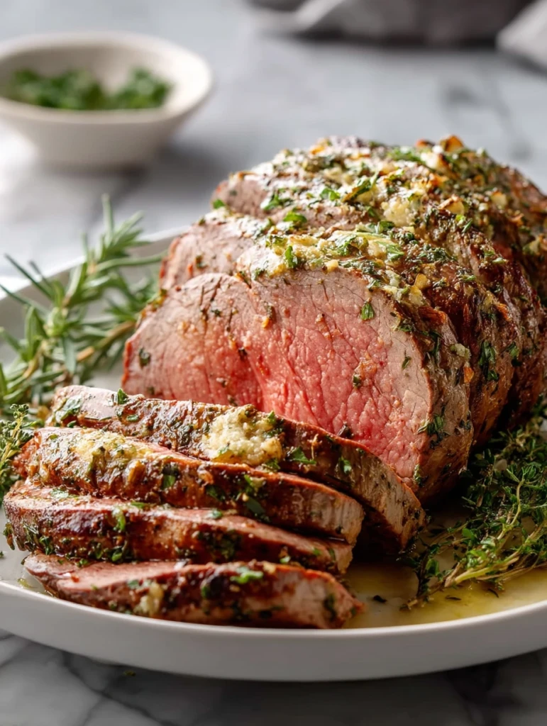 Garlic Herb Butter Beef Tenderloin Roast