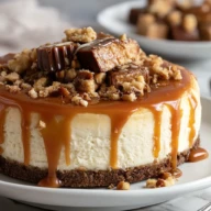 Snickers Cheesecake with Salted Caramel