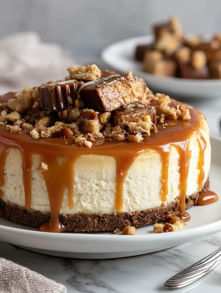 Snickers Cheesecake with Salted Caramel
