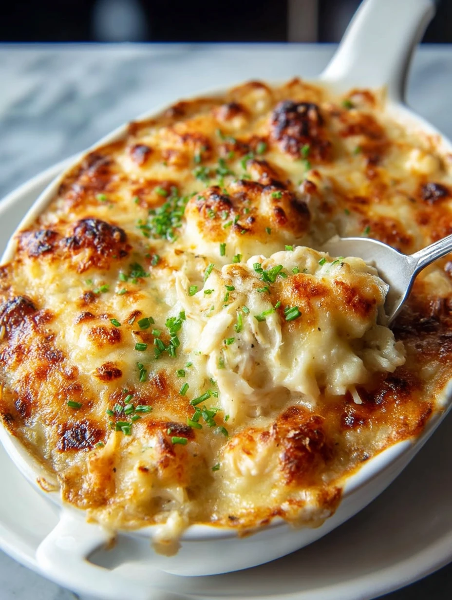 Cheesy Jumbo Lump Crab Au Gratin