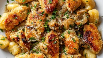 Crispy Garlic Chicken & Gnocchi
