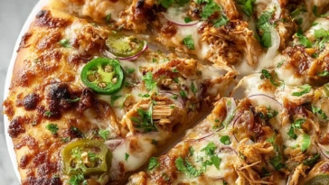 Spicy Chicken and Pickled Jalapeno Pizza