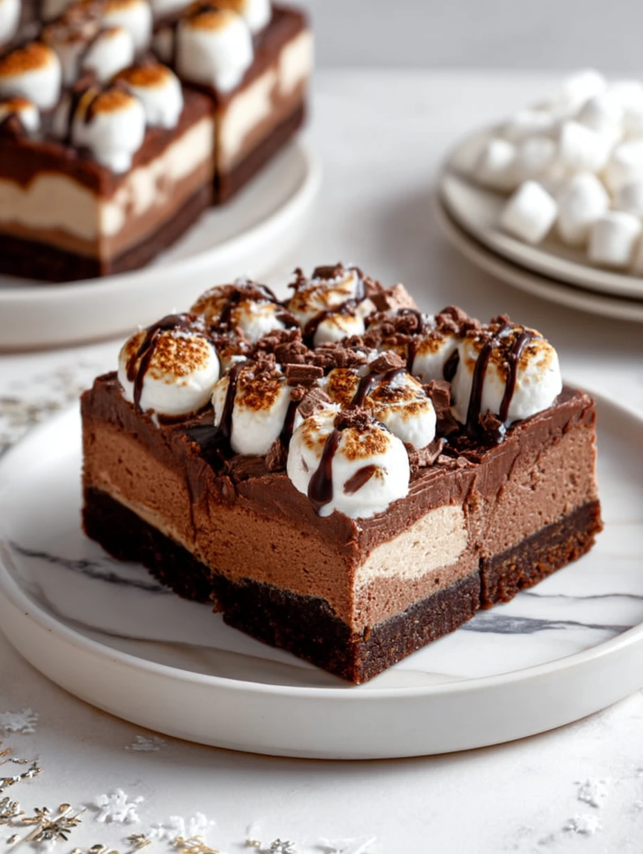 Cozy Hot Chocolate Cheesecake Bars