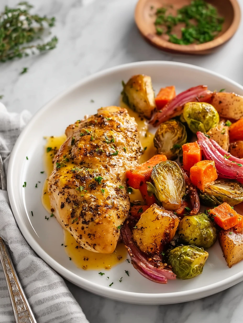 Sheet Pan Honey Dijon Chicken with Veggies