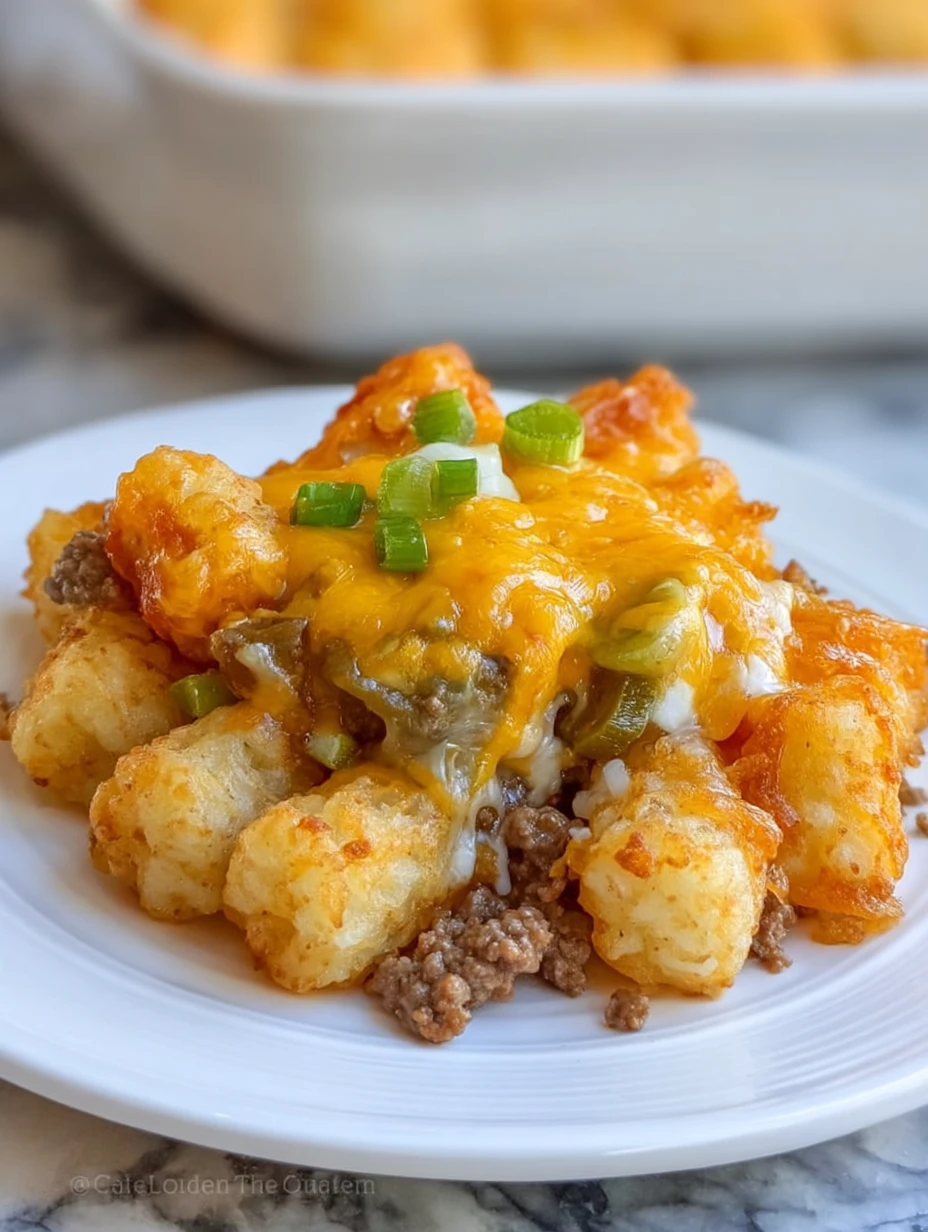 Cheesy Ground Beef & Tater Tot Casserole