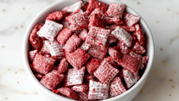 Easy Red Velvet Puppy Chow