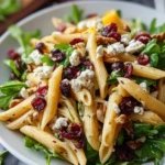 Healthy Feta and Cranberry Penne Salad with Orange Vinaigrette