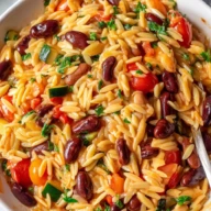 Mediterranean Orzo and Beans