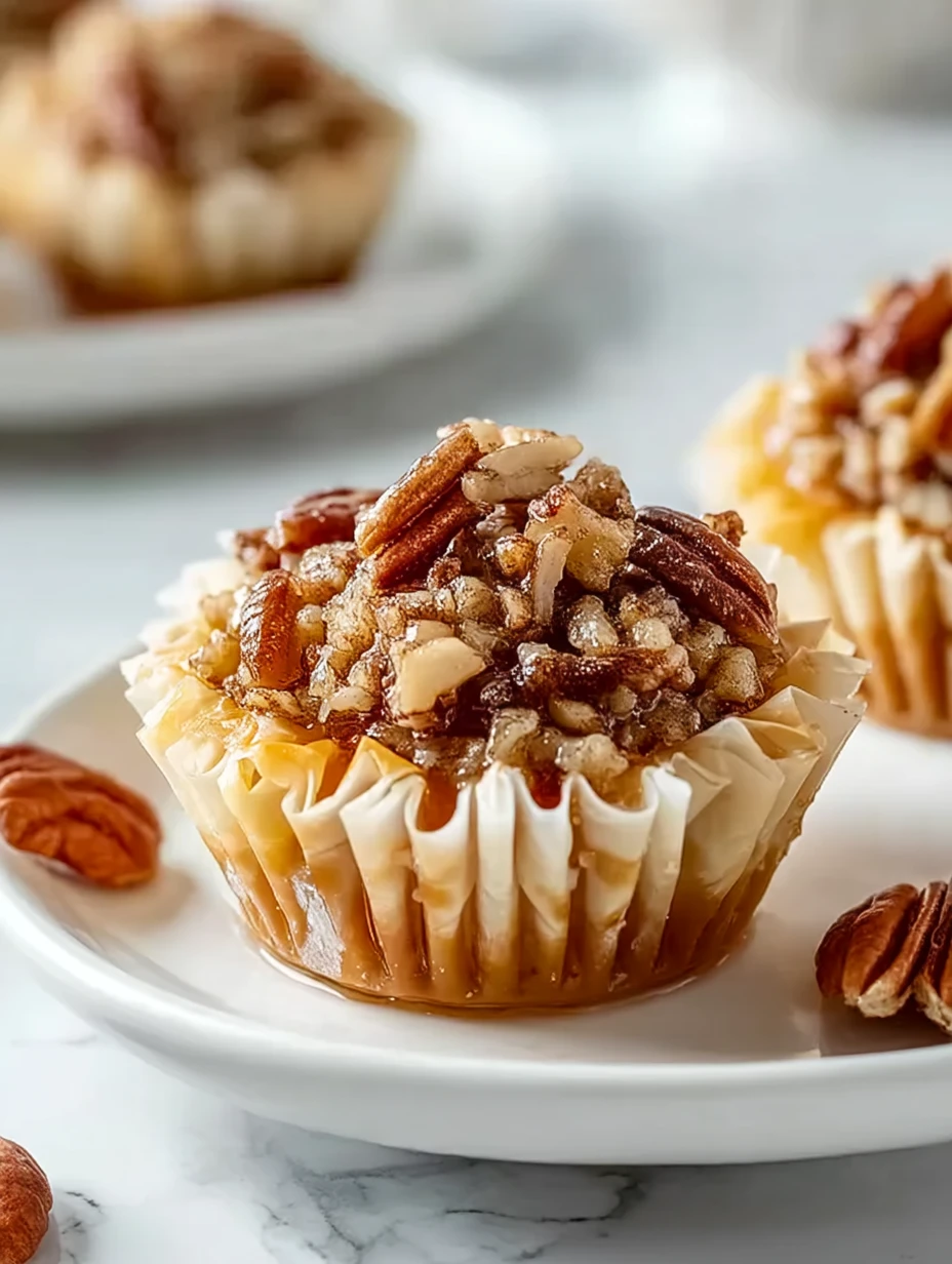 Sweet & Crunchy Pecan Caramel Baklava Cups