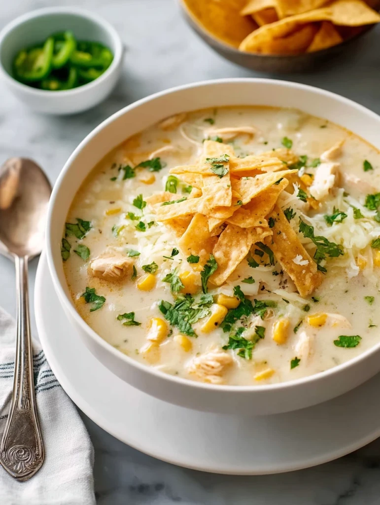 Creamy White Chicken Enchilada Soup