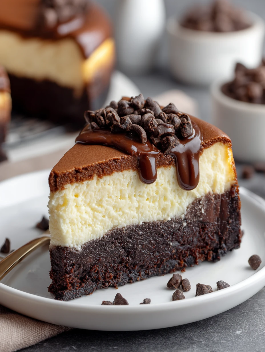 Fudgy Brownie Bottom Cheesecake