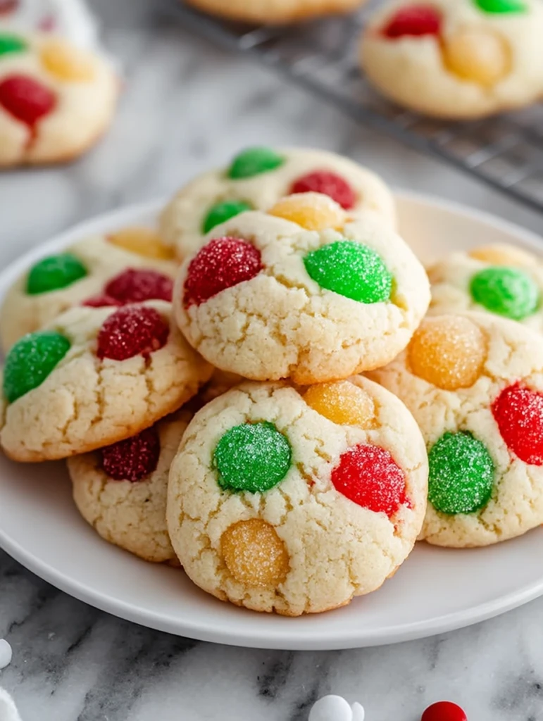 Retro Christmas Gumdrop Cookies