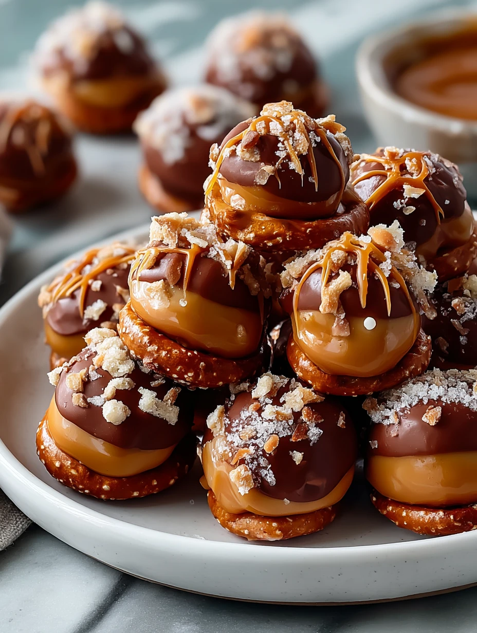 No-Bake Salted Caramel Pretzel Bites