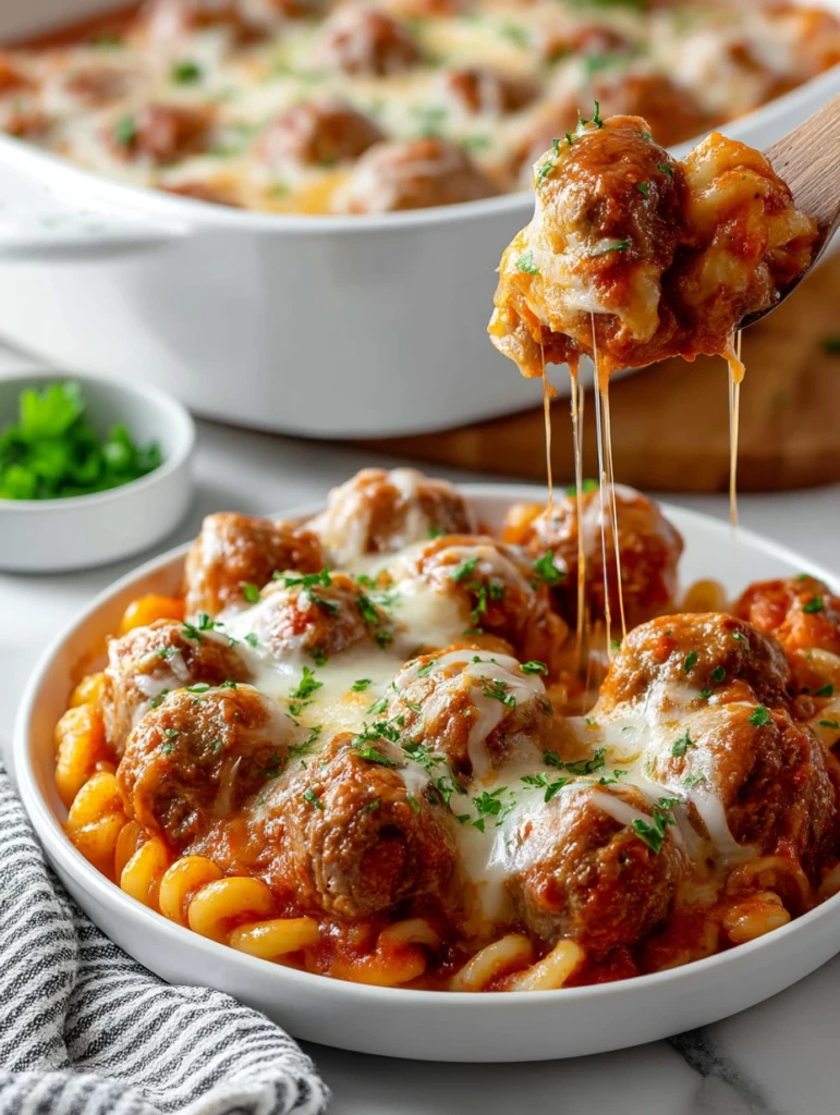 Dump and Bake Meatball Casserole