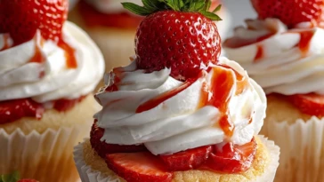 Irresistible Strawberry Shortcake Cupcakes