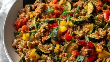 Healthy Ground Turkey Skillet With Veggies